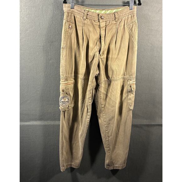 VTG Y2K bugle boy men cargo pants tan 34 utility gorpcore skater grunge baggy - Picture 1 of 8